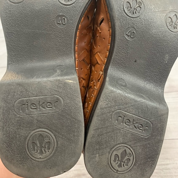 Rieker Womens Size 40 / 9 Brown Leather Shoes - Picture 9 of 12
